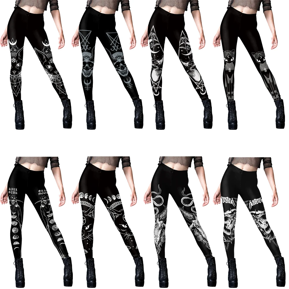 Yoga Fitness Holiday - Legginsy damskie w stylu gotyckim, seksowne,