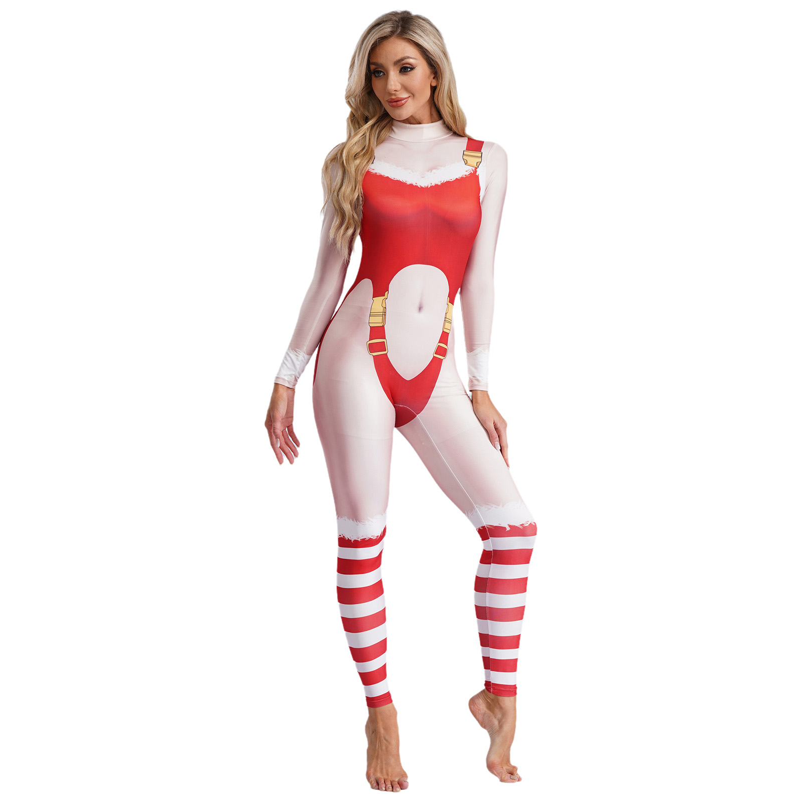 Yoga Fitness Holiday - Kobiety Joga Fitness Shinny Jumpsuit Świąteczne