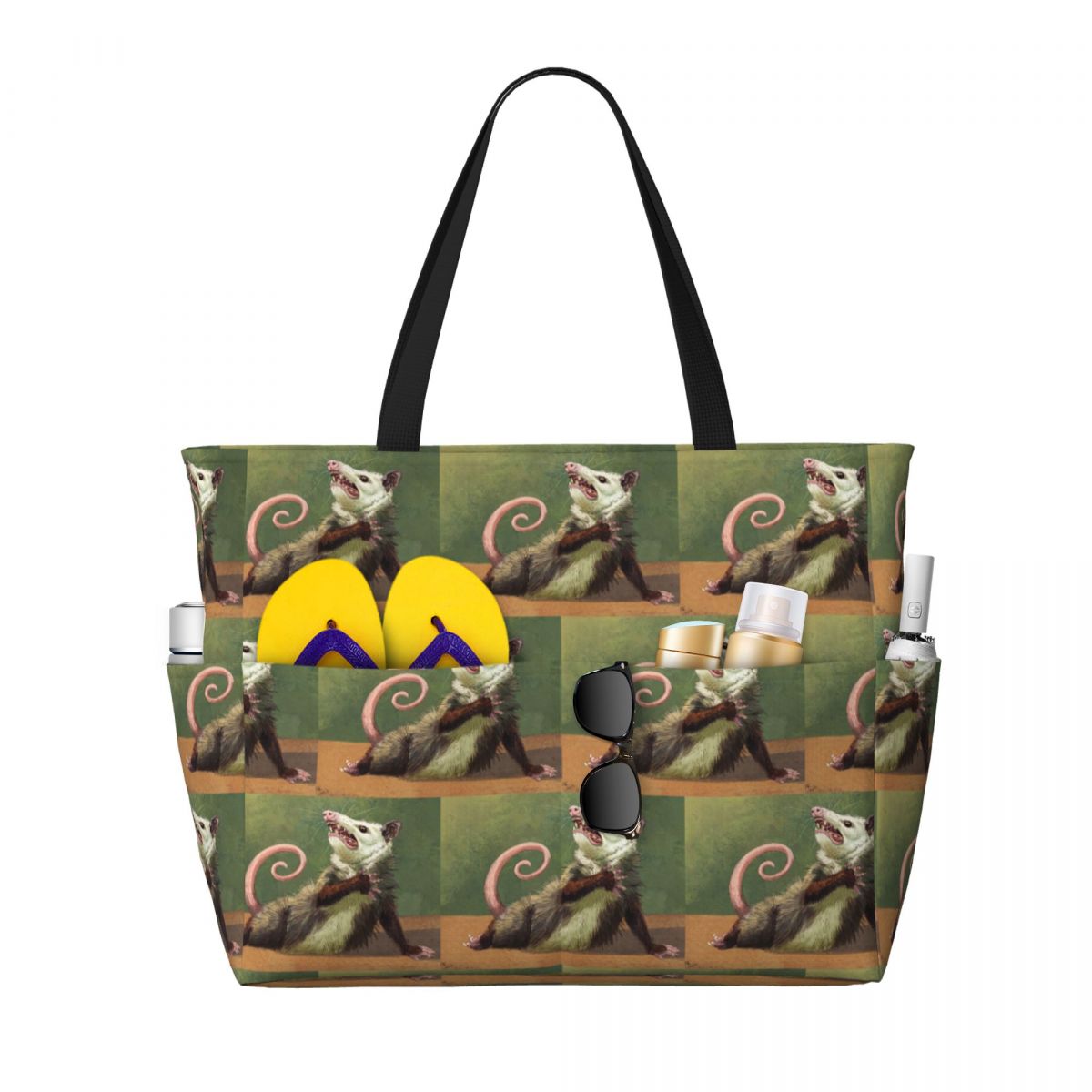 Yoga Fitness Tote - Torba plażowa z motywem amatorki oposa,