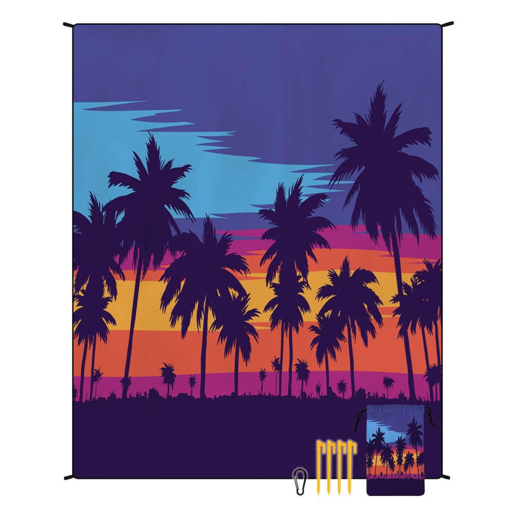 Yoga Mat For Fitness - Ręcznik plażowy z motywem palmy 71x86.6