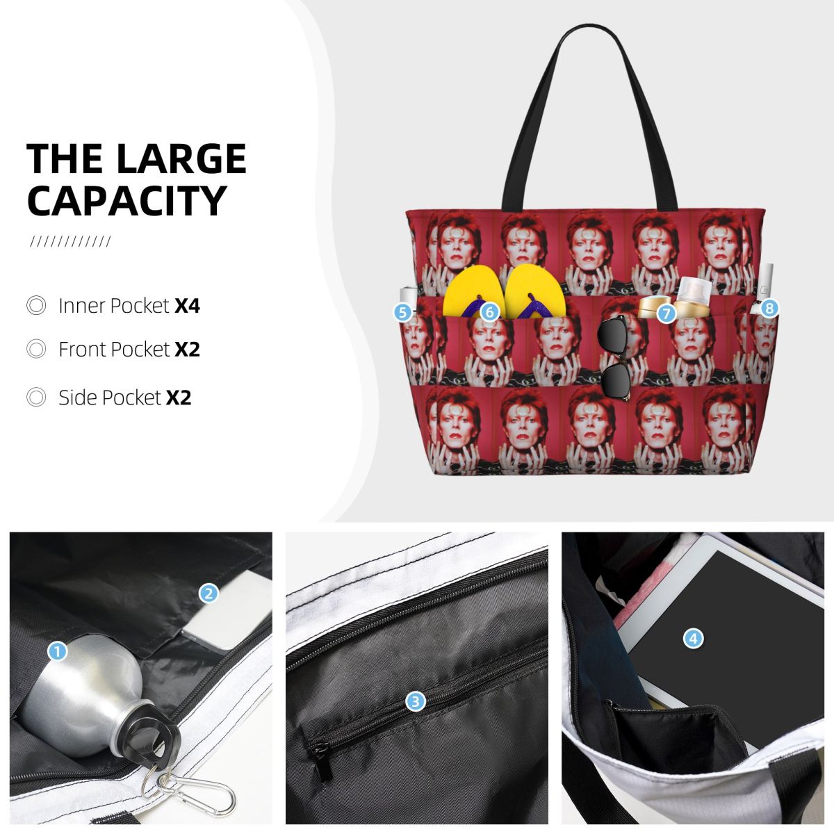 Torba plażowa Davids Bowied, t – Yoga Fitness Tote recenzja i cena