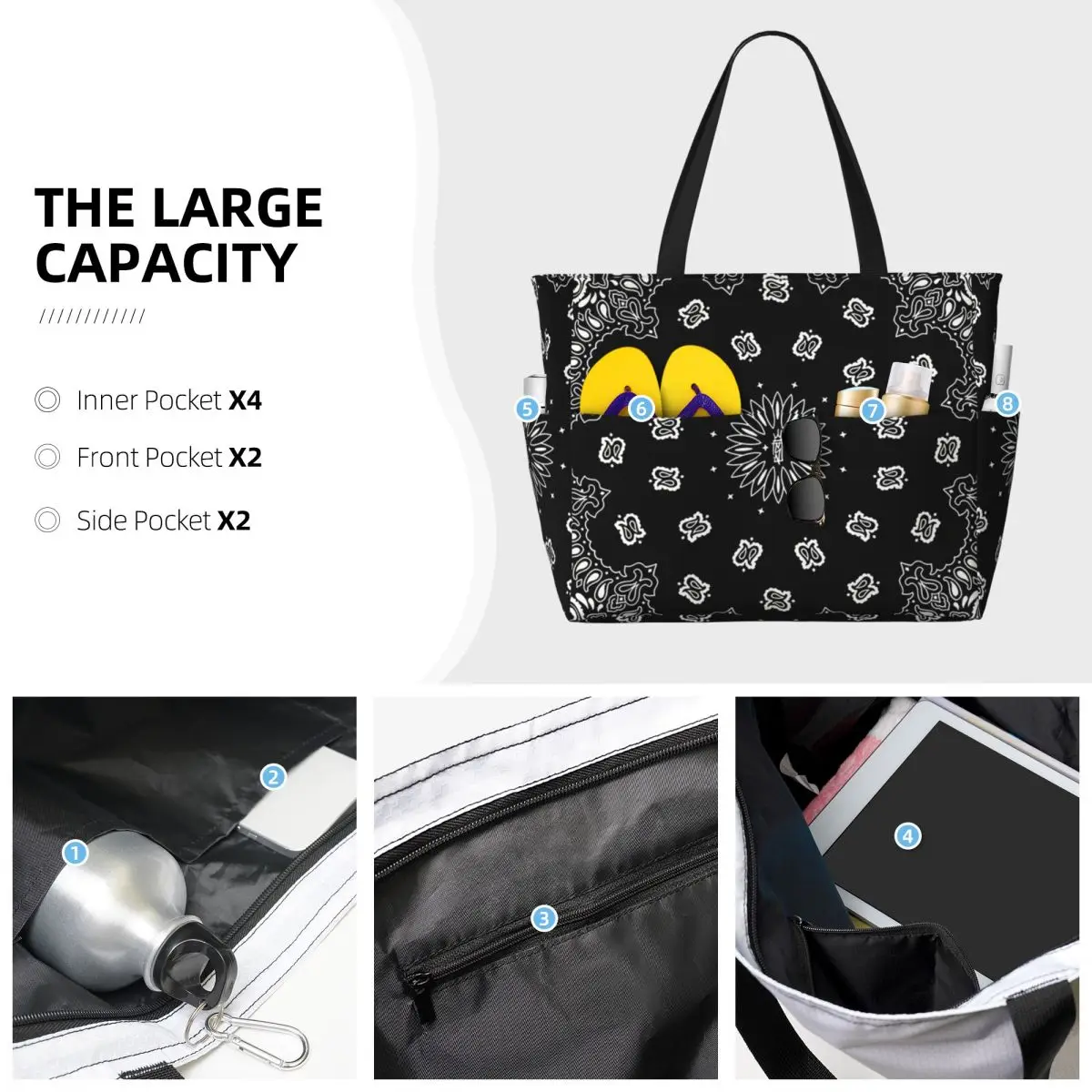 Torba plażowa z bandaną, torba – Yoga Fitness Tote recenzja i cena