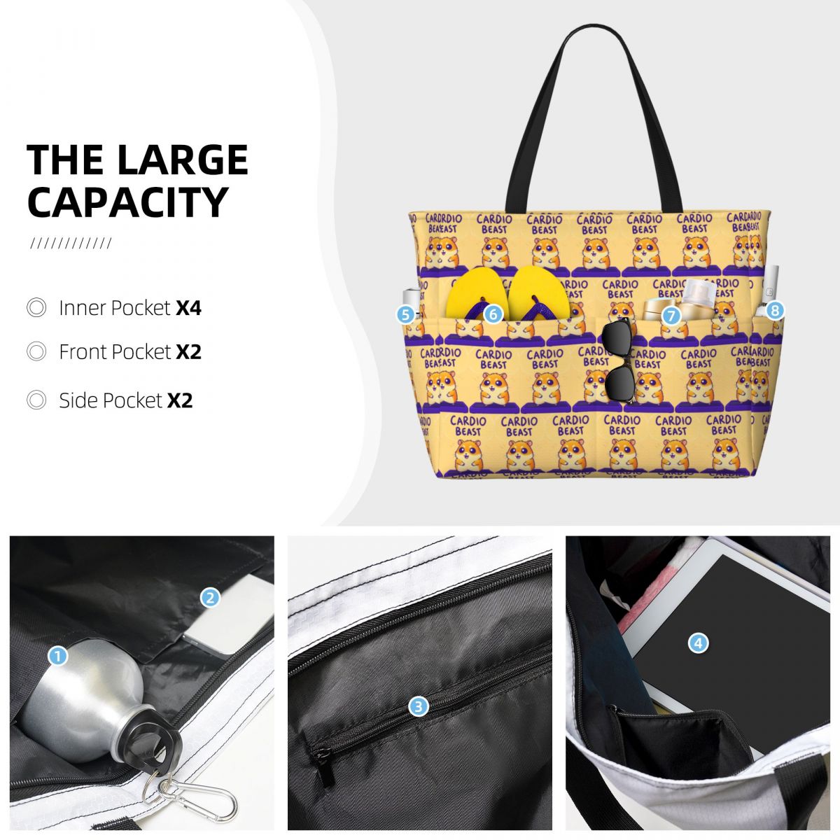 Torba na plażę z naklejkami Ca – Yoga Fitness Tote recenzja i cena