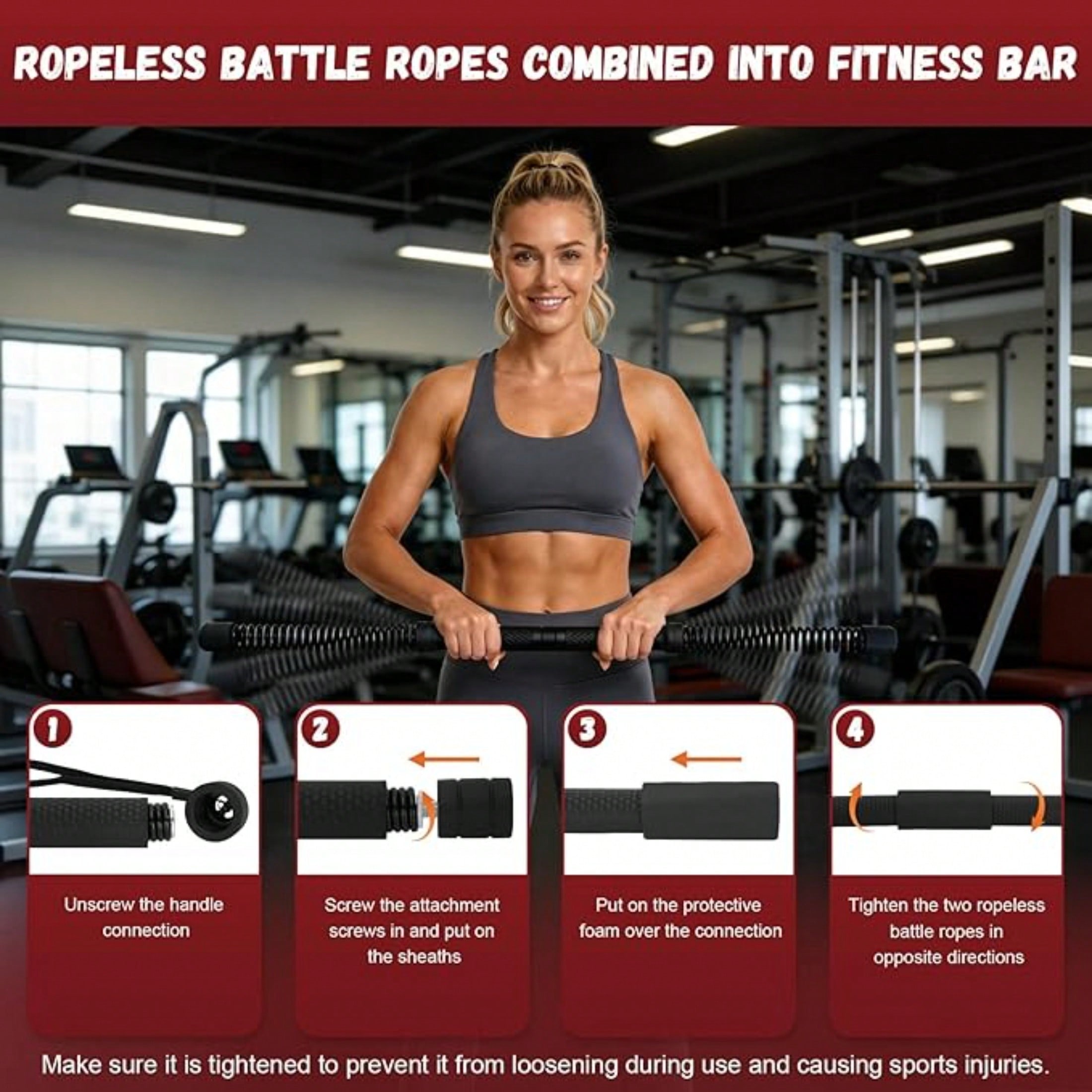 Ulepszony bezprzewodowy sprzęt – Battle Rope Exercise recenzja i cena