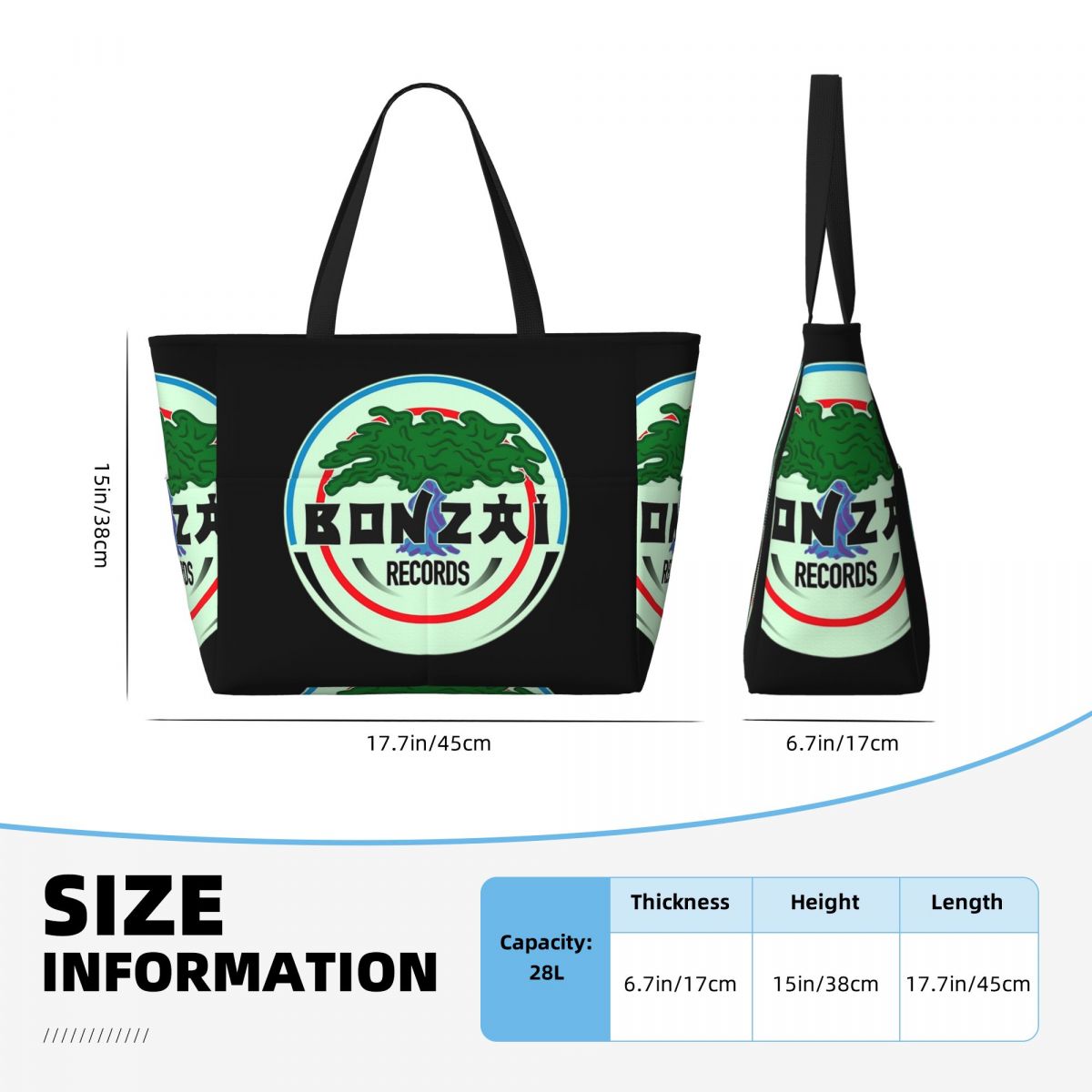 Torba plażowa Bonzai Records,  – Yoga Fitness Tote recenzja i cena