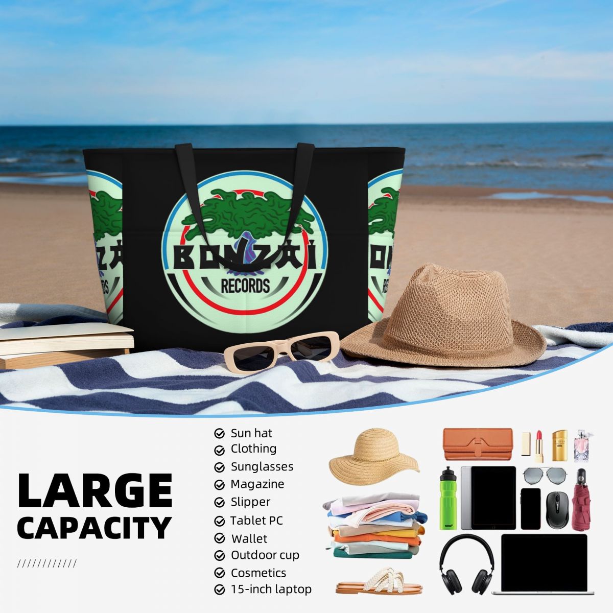 Torba plażowa Bonzai Records,  – Yoga Fitness Tote recenzja i cena