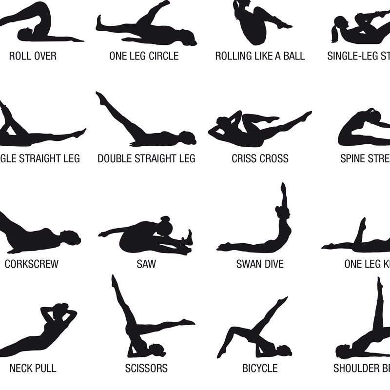 Plakat bez ramy z schematem ćw – Fitness Yoga Pilates recenzja i cena